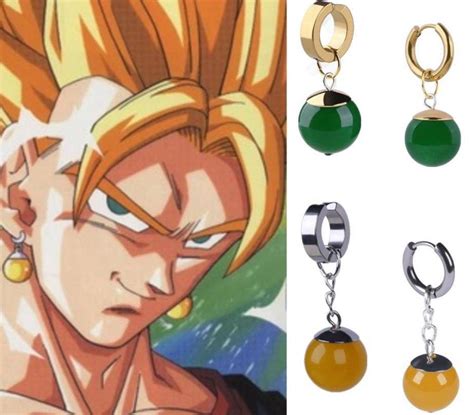 Pair Of Potara Earrings Green Yellow Blue Red Natural Stones, Anime Cosplay Earrings Dragon Ball Z Inspired, Gift for Anime Manga Fans (967) 18. . Dragon ball z earrings